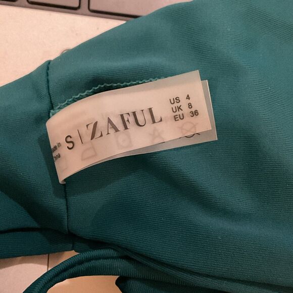Zaful High Cut Bralette Bikini in Peacock Blue - Picture 6 of 8
